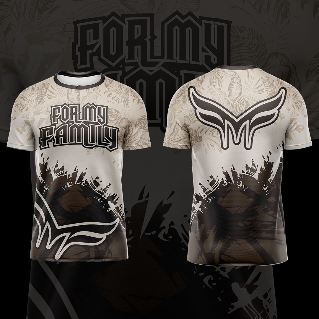 Adult- CREAM & BROWN FLORAL DRI-FIT