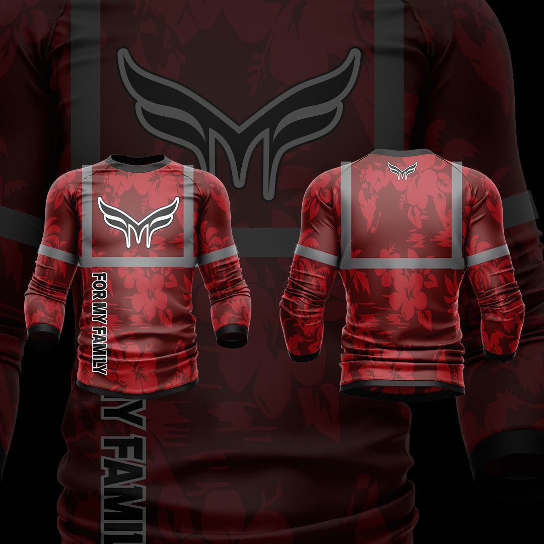 New ADULT “RED HIBISCUS SAFETY HI-VIS LONGSLEEVE
