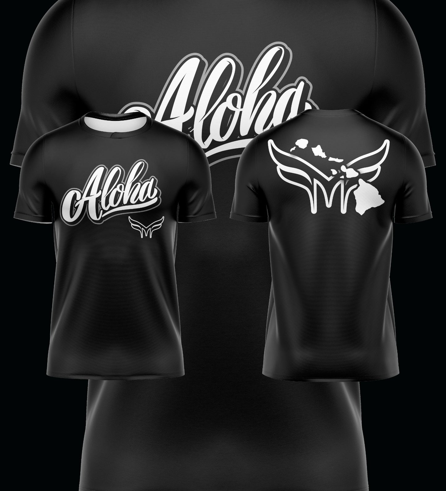 ALOHA TEE BLACK TEE