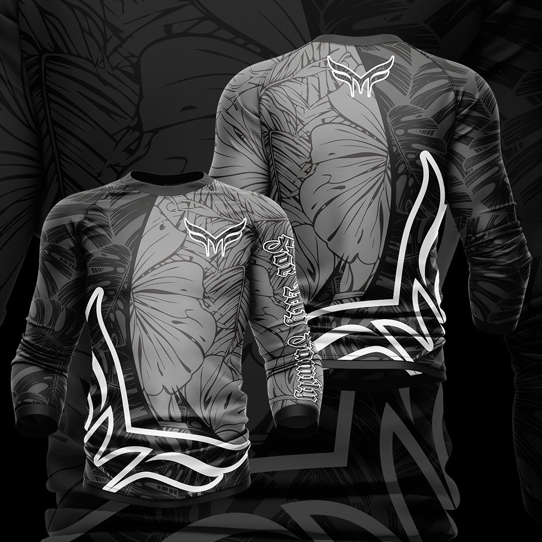 New Kids “AUMAKUA” BLACK & GREY FLORAL LS
