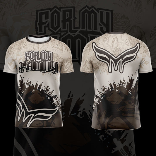 Adult- CREAM & BROWN FLORAL DRI-FIT