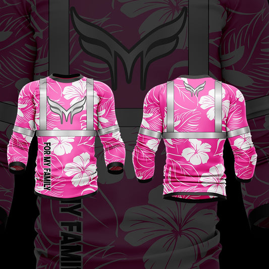 Kids- PINK & CHROME EMBROIDERED FLORAL HI VIS
