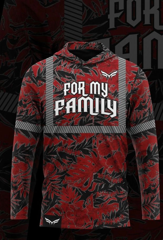 Kids- RED & Black FLORAL HI-VIS