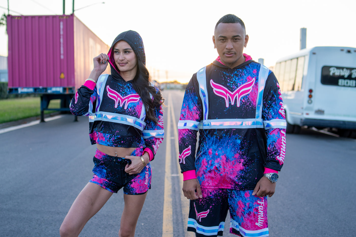 *DREAM CHASER* MENS HI VIS SURF SHORTS WITH REFLECTERS