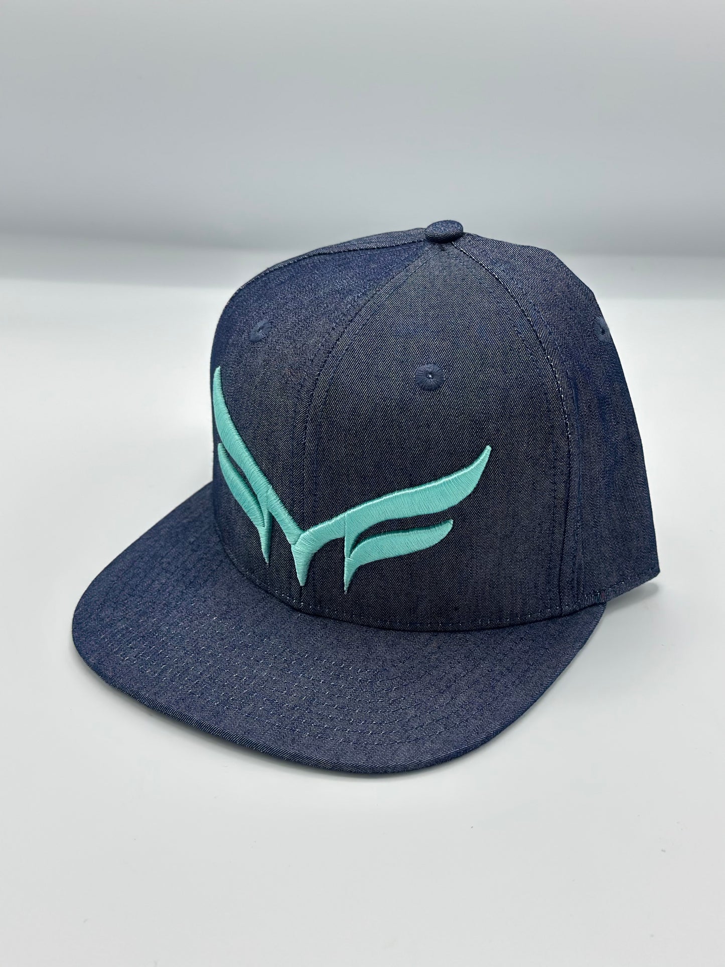 FMF BLUE DENIM W/AQUA BLUE LOGO