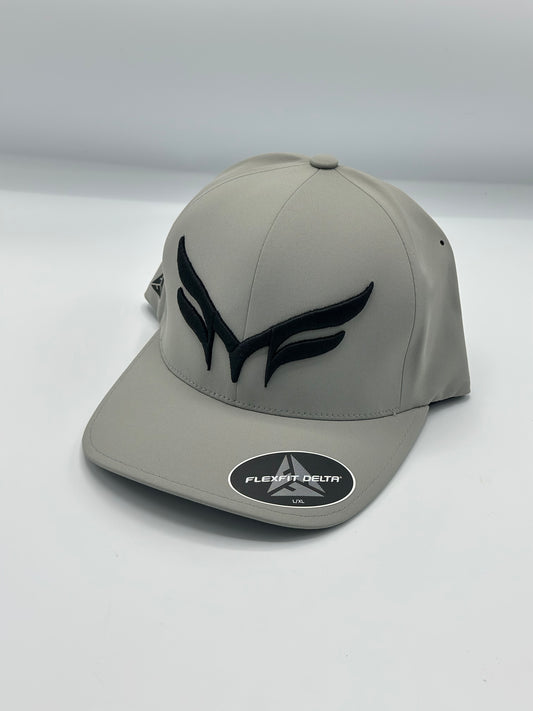FITTED ALL GREY WATERPROOF   W/ BLACK  LOGO