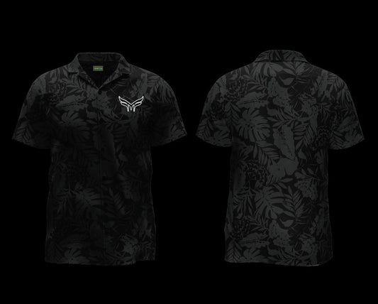 *Adult* Collard Polo (BLACK FLORAL)