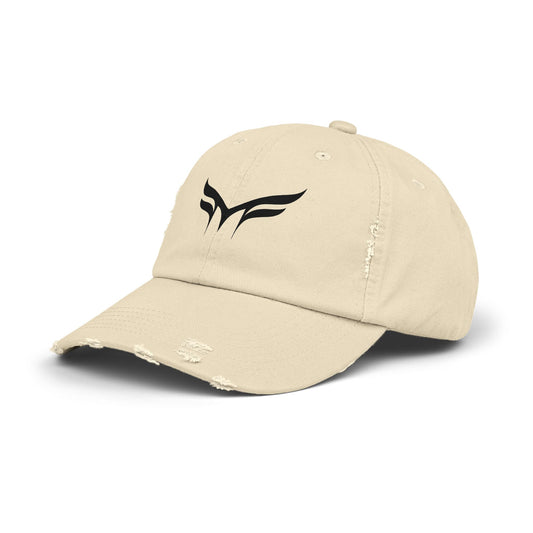 Distressed embroidered dad hat- Tan