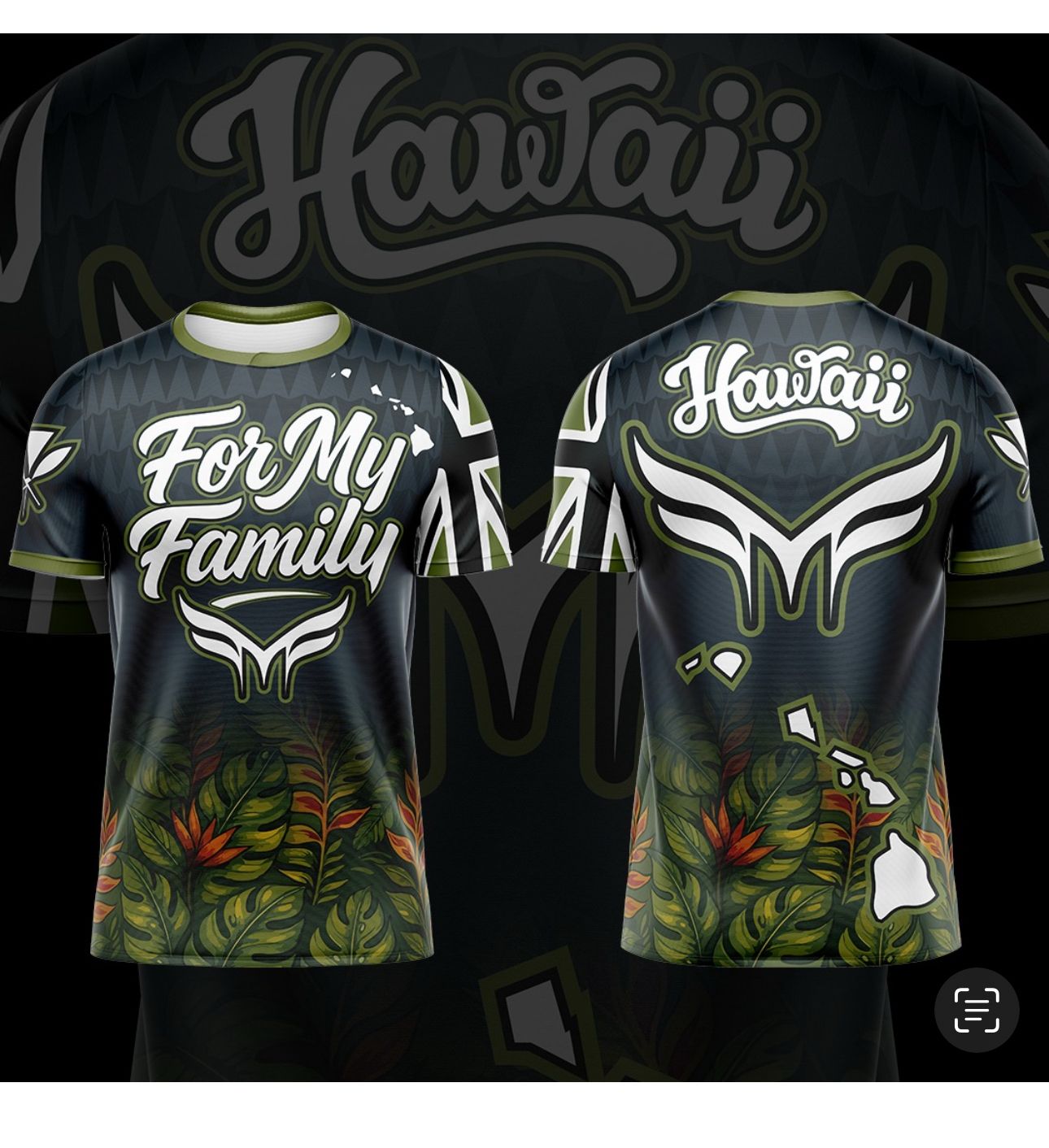 New- HAWAII ROOTS COLLECTION- BLACK GREEN FLORAL