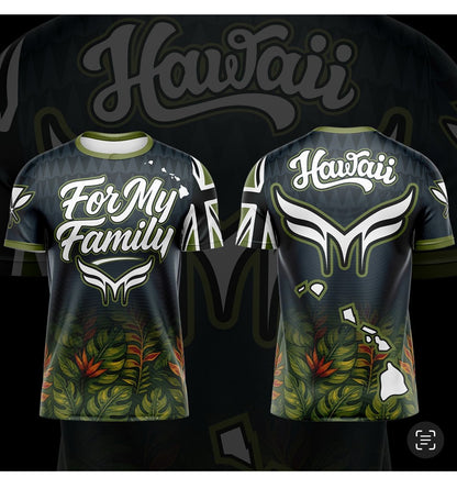 New- HAWAII ROOTS COLLECTION- BLACK GREEN FLORAL
