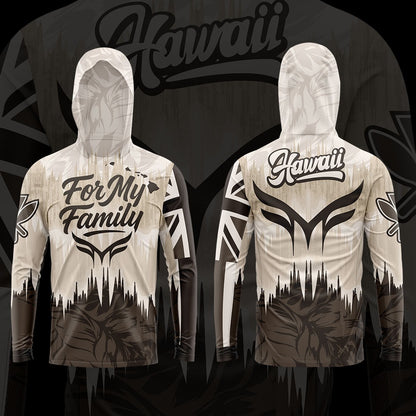 New- LONG SLEEVE HOODIE HAWAII ROOTS COLLECTION-CREAM & WHITE (SPECIAL RELEASE )