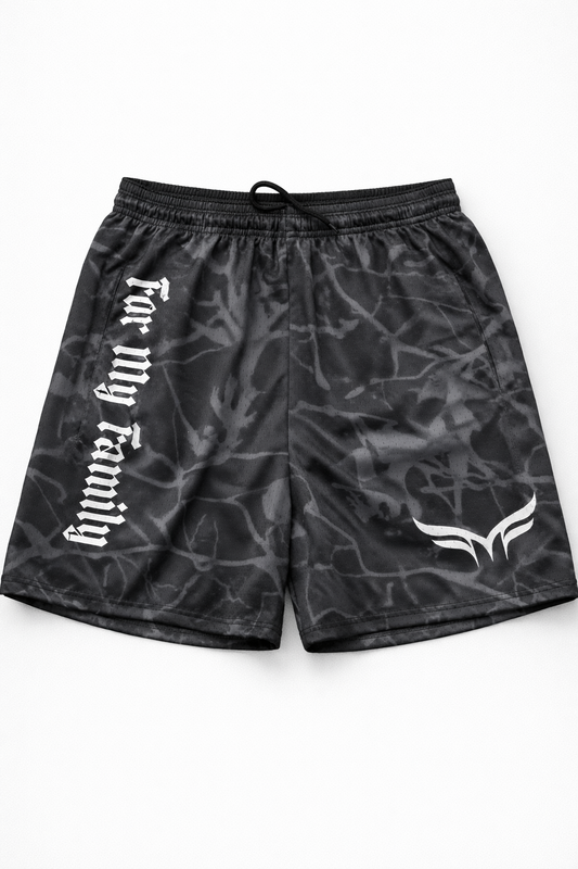 MENS- "NIGHT SHIFT" CAMO MESH SHORTS