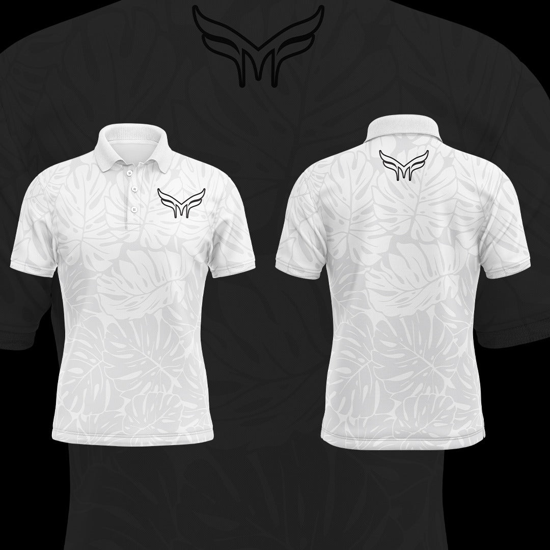 *Adult* WHITE FLORAL POLO