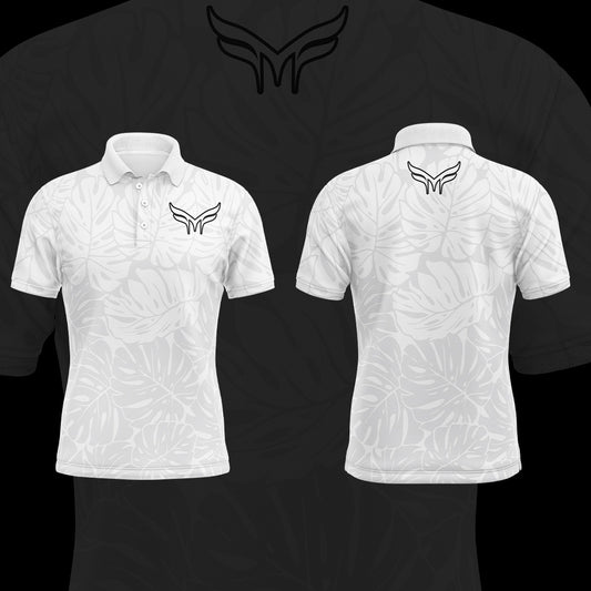 *Adult* WHITE FLORAL POLO