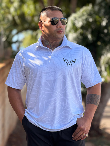 *Adult* WHITE FLORAL POLO