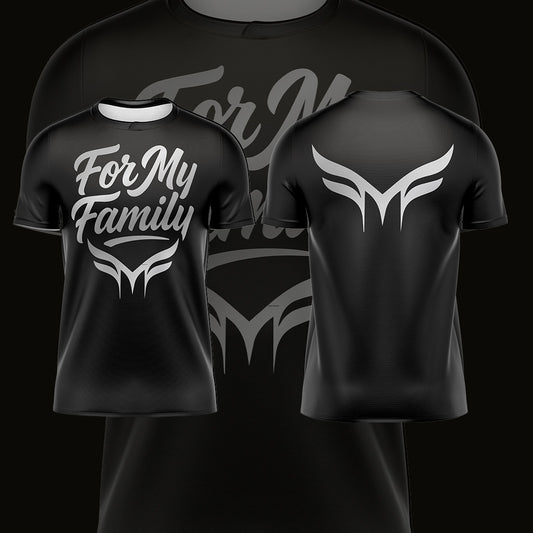 New-FOR MY FAMILY BLACK & SILVER DRI FIT