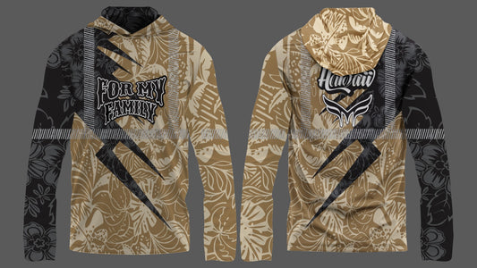 ADULT- Black Sand FLORAL HOODIE HI-VIZ