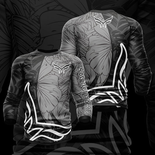 New Kids “AUMAKUA” BLACK & GREY FLORAL LS