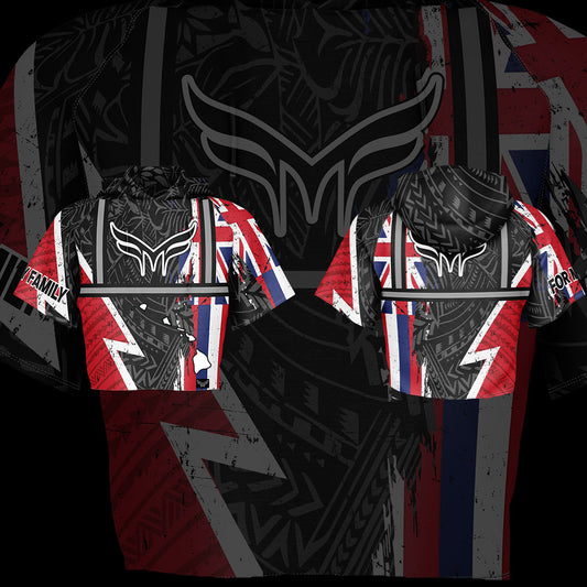 Womens "MANA OHANA" HOODED Cropped  HI VIS